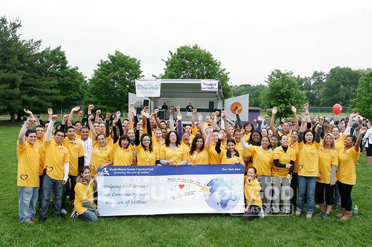 World Mission Society Church of God, WMSCOG, Church of God, Walk now for autism speaks, autism awareness, autism research, bergen community college, paramus volunteer, yellow shirts, family fun, children,