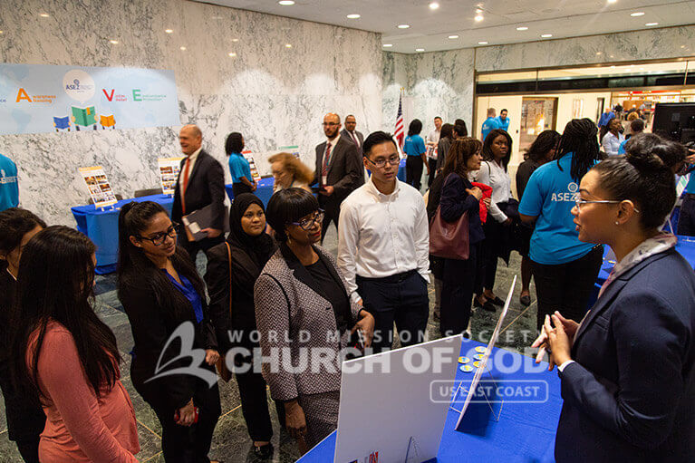 Government workers learning about ASEZ during their tabling session at the NYS capitol