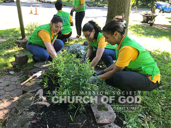 ASEZ WAO members planting shrubs