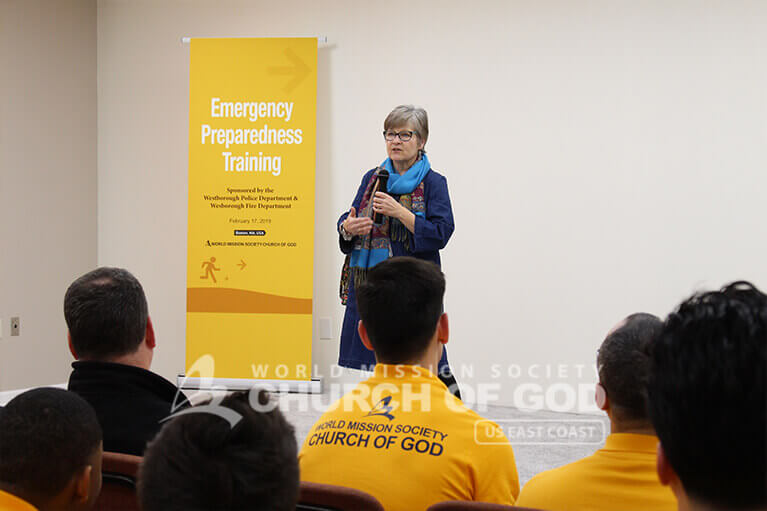 Donna Nelson speaking at the New England Emergency Preparedness Training in Westborough, MA