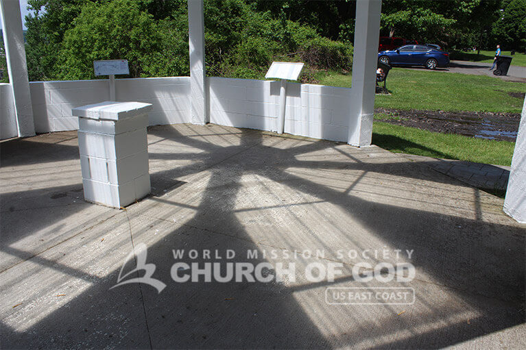 After shot of the gazebo during the Prospect Park cleanup in Troy, NY